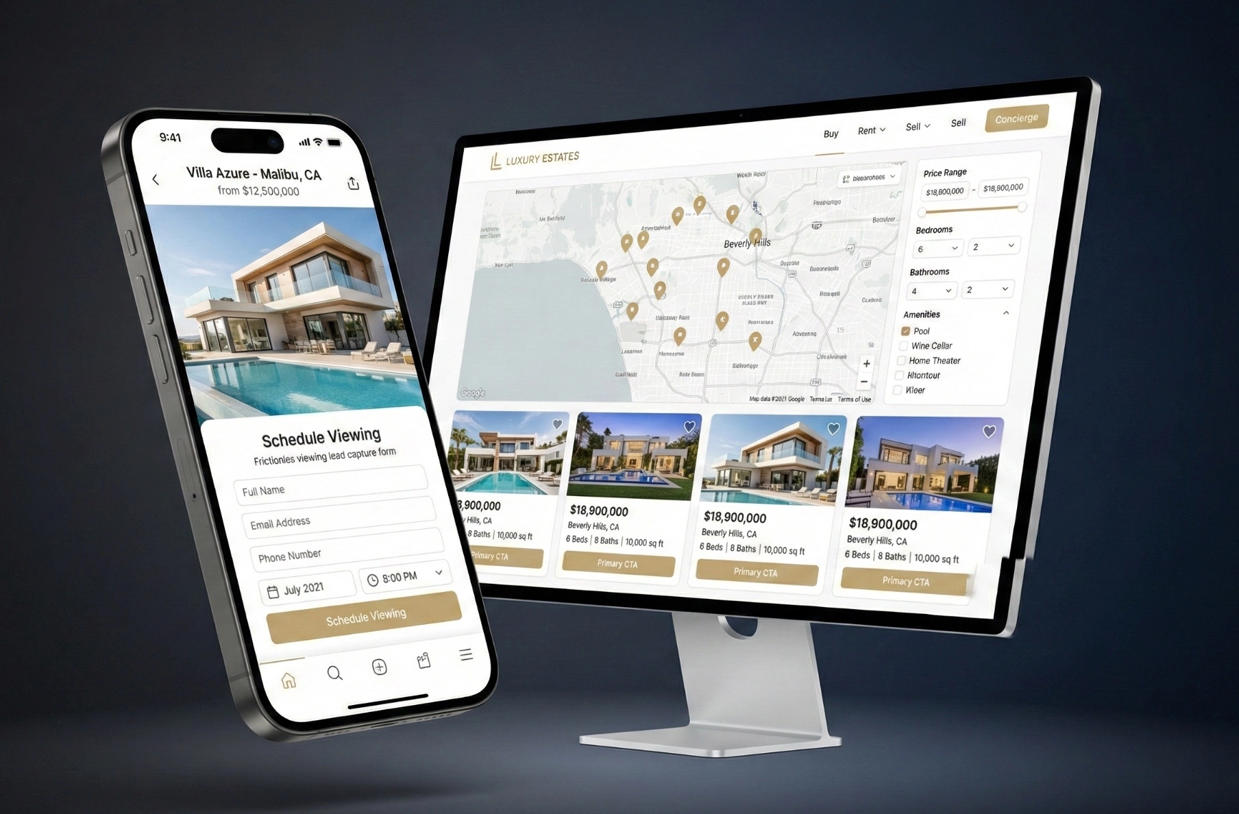 Real Estate Listings + Lead Intake